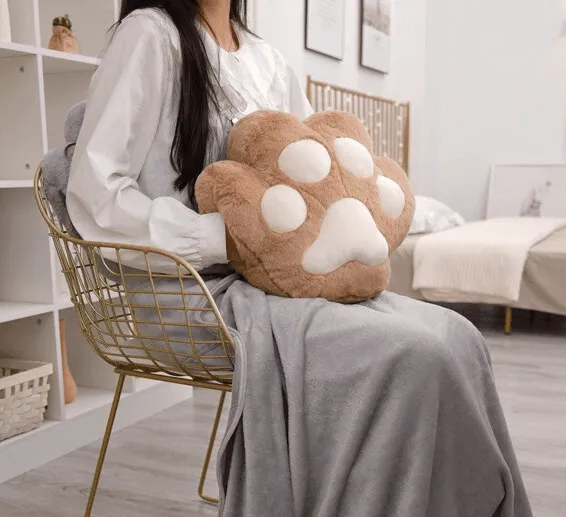 Fluffy Bear Paw Hand Warmer - Cozy Plush Heating Pad