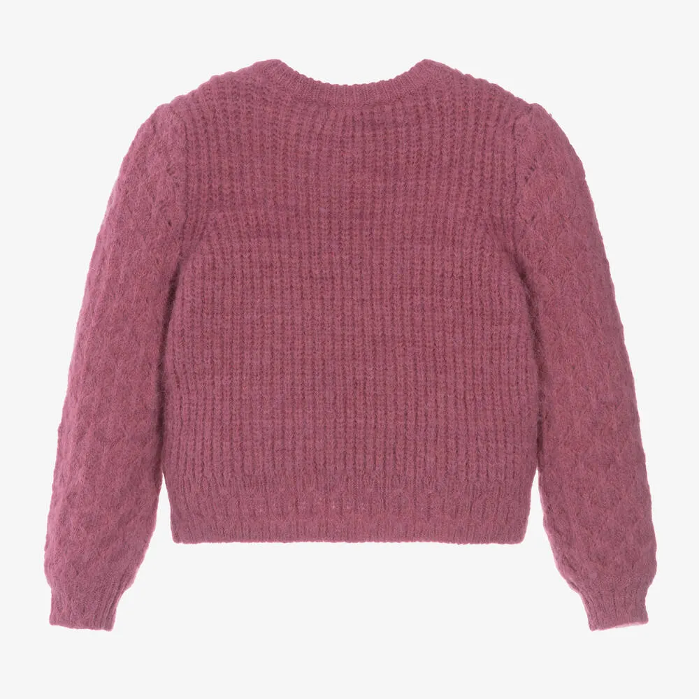 Fluffy Knit Sweater || Pink