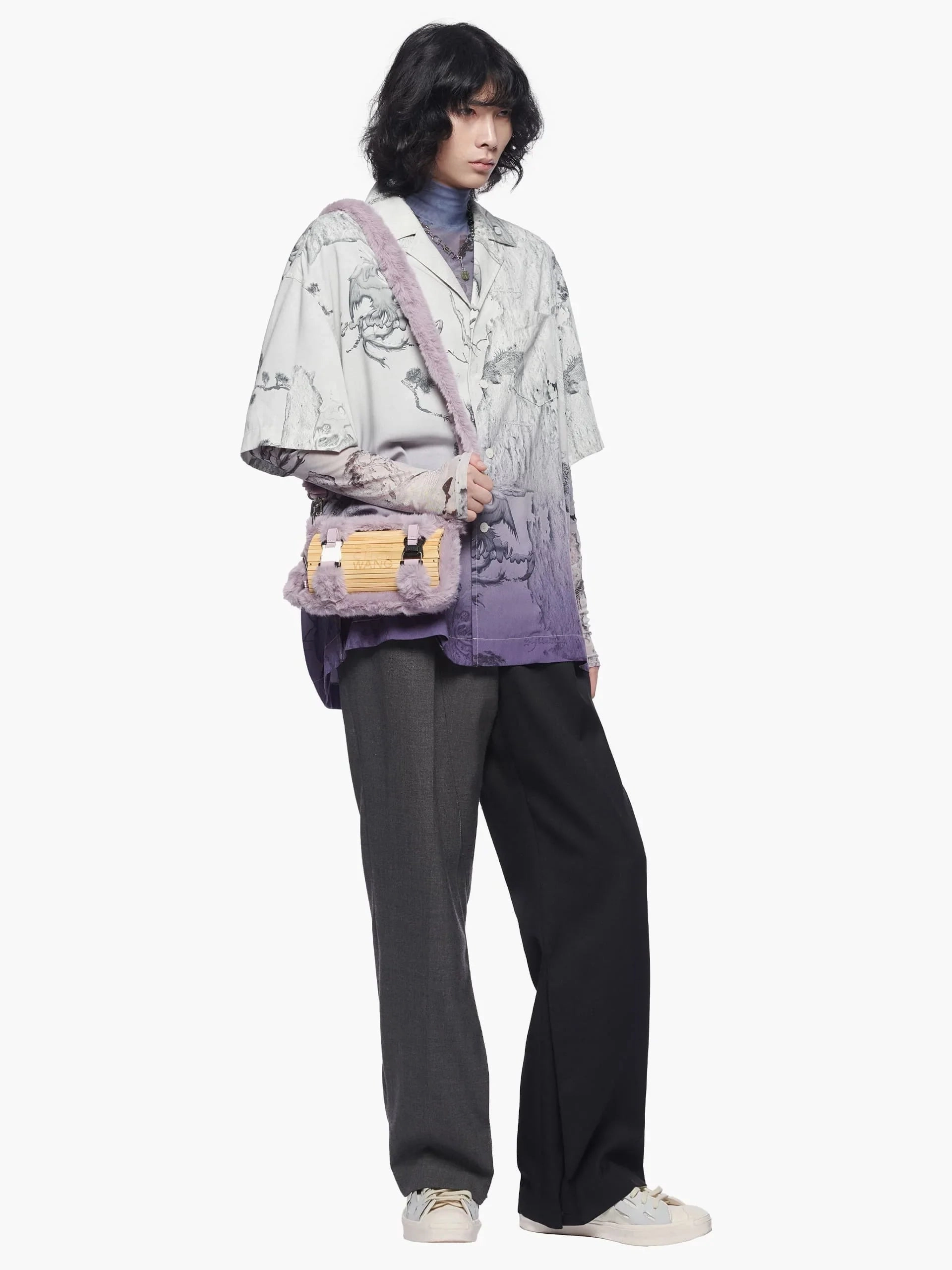 Fluffy Bamboo Bag Purple