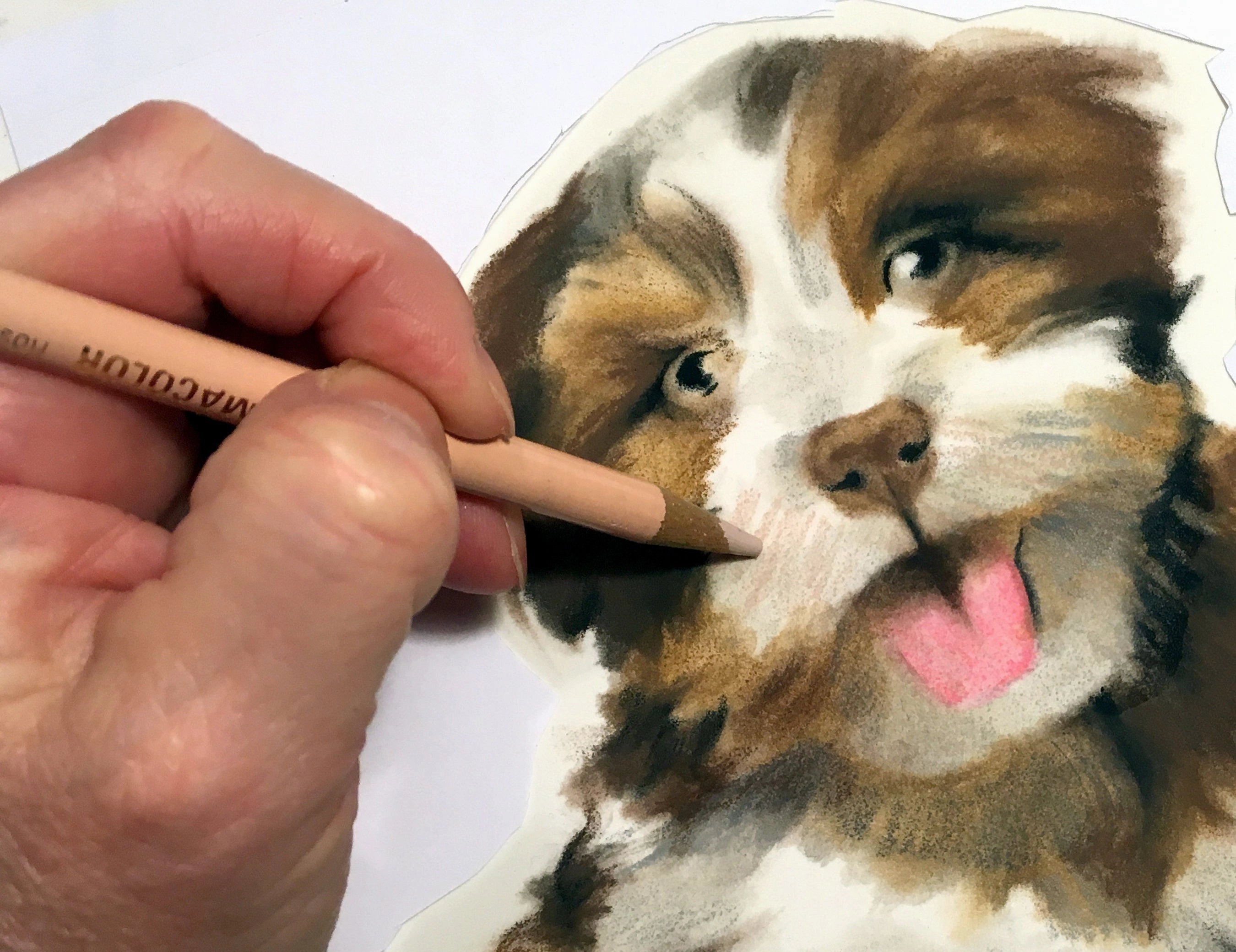 Fluffy Puppy on Pastelmat - Pajama Class with Amy Lindenberger