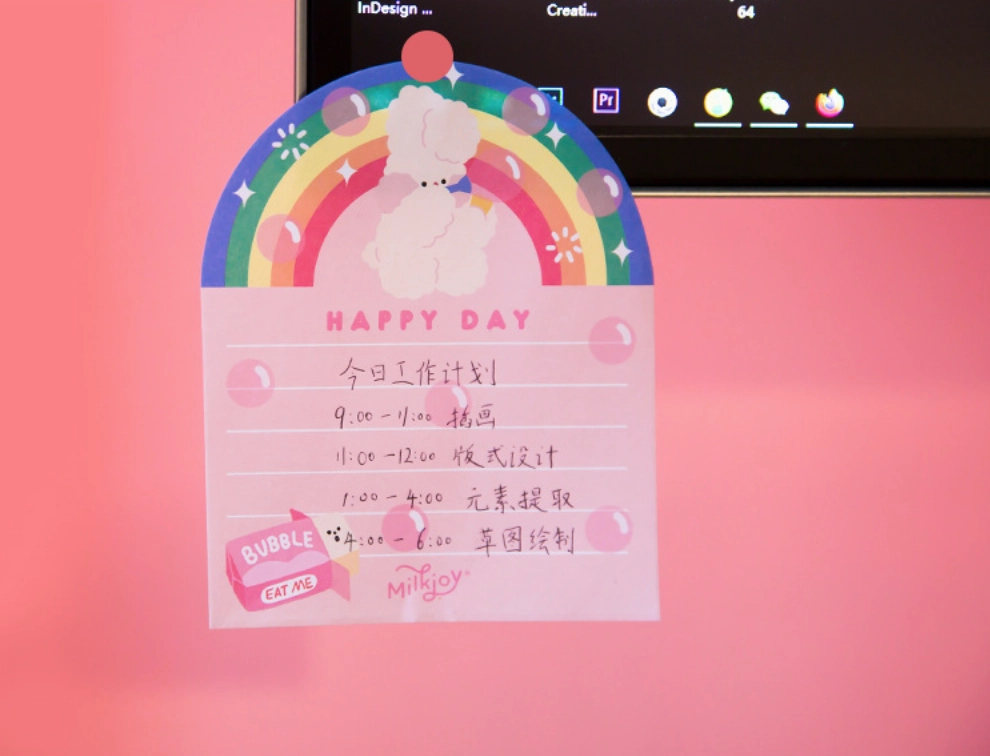 Fluffy Rainbow Cute Rabbit Memo Pad