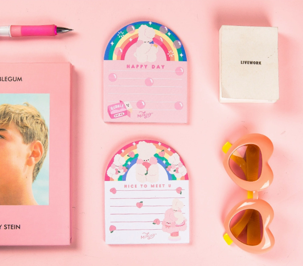 Fluffy Rainbow Cute Rabbit Memo Pad
