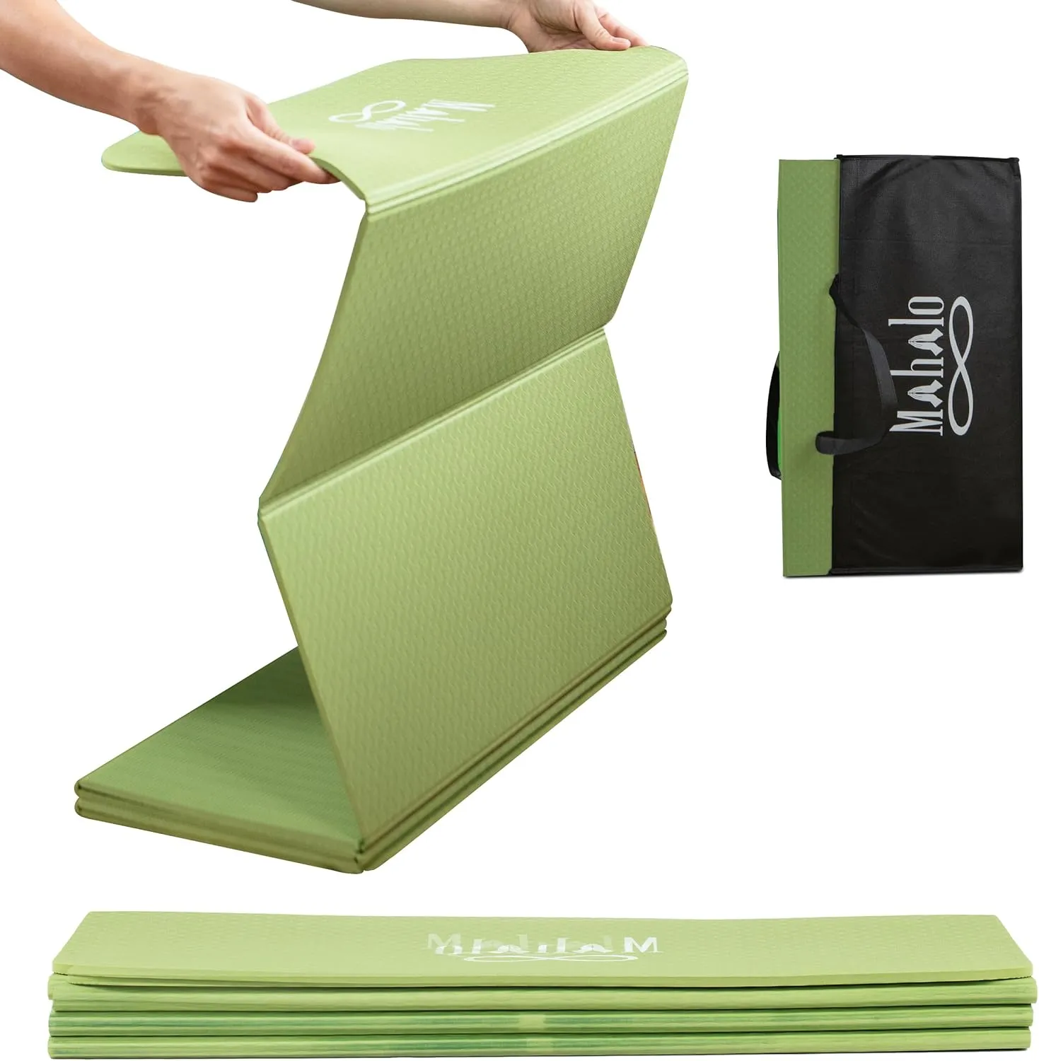 Foldable Yoga Mat   Carry Bag, 6mm 7-fold Workout Mat, Easy to Store, Anti-Slip Folding Exercise Mat for Yoga, Pilates, Home Workouts, and Floor Exercises
