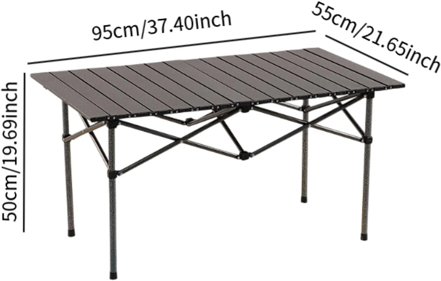 Folding Camping Table,Easy to Set up Lightweight Sturdy Foldable for 2-4 Persons,Side Table for Beach Trips, Backyard,Hiking, Silvery