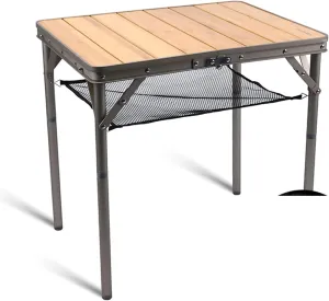 Folding Camping Tables Camping Table Portable Durable Bamboo Table Height Adjustable Compact Stable for Outdoor Picnic