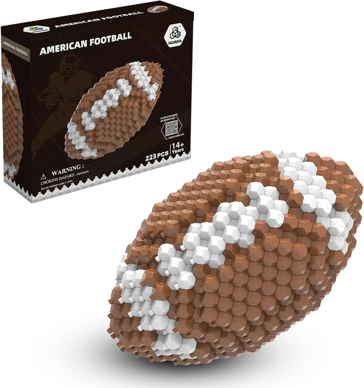 Football Block Set, Adults challenging STEM Block Decoration, Miniature 3D Educational Toys for 14 Years and Above, (223 Pieces)