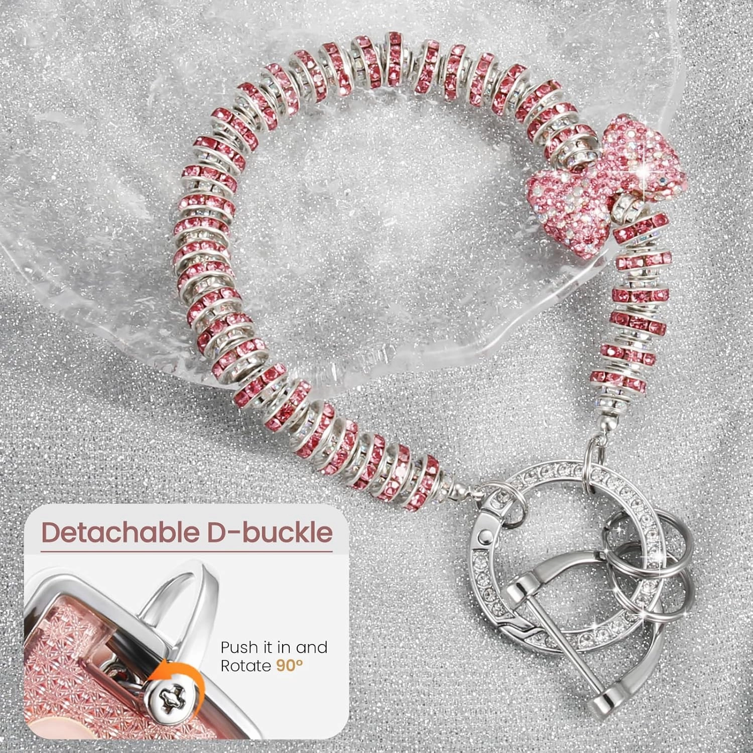 for Buick Key Fob Cover with Fashionable Zirconia Wristlet KeyChain, Enchanting Diamond Patterns Soft Case for Enclave Encore GX Envision LaCrosse Regal Tourx (Pink, A)