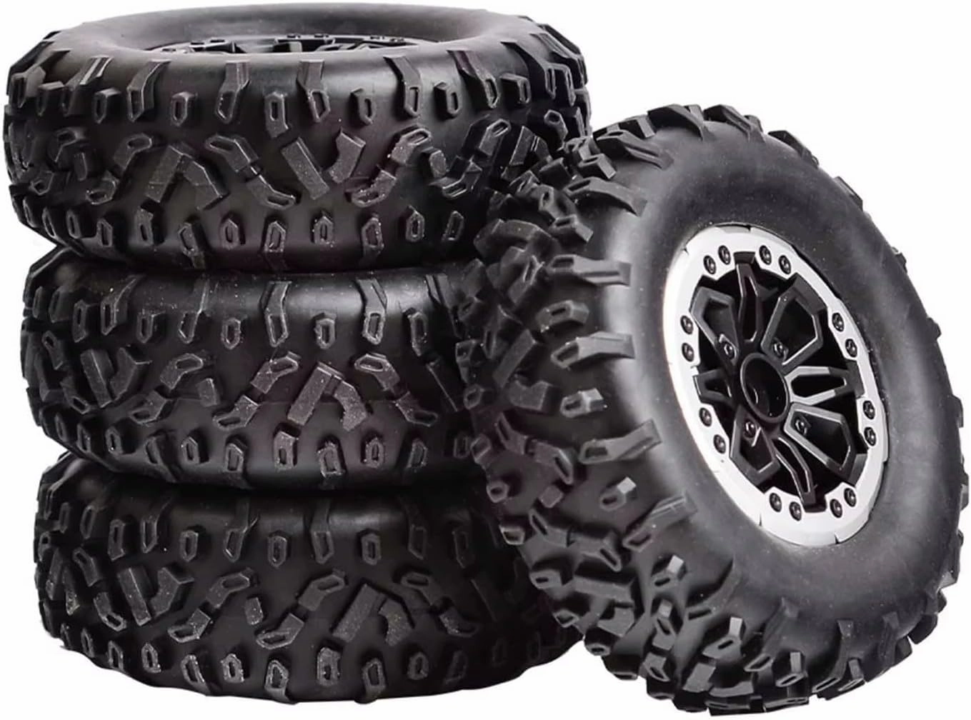 for C24 4 Pieces RC Crawler Tires Tyres Set 1/12 and 1/16 Scale 72mm Wear Resistant Accessories Soft Tire Wheels Replacement Rc Car Tires