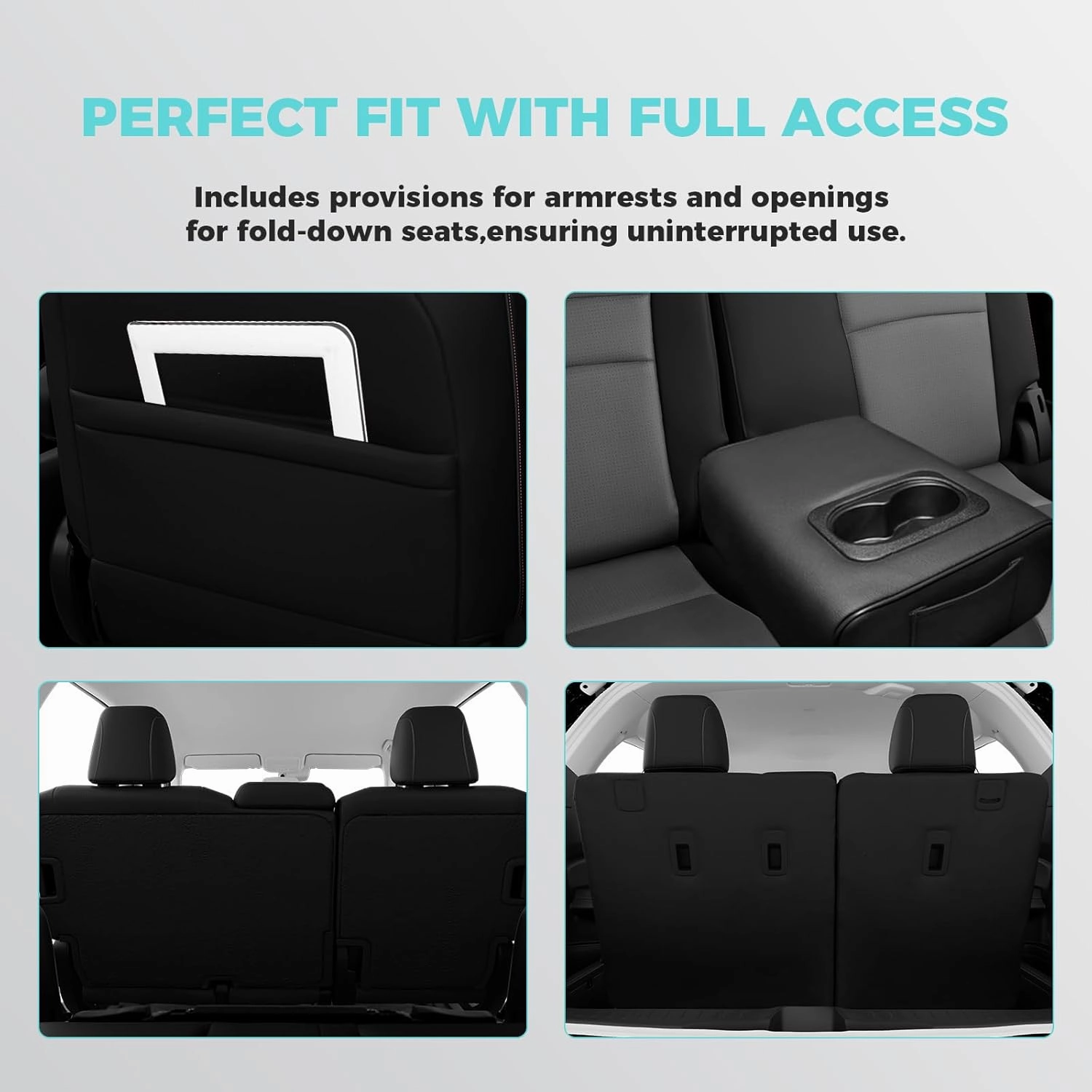 for Honda Pilot Seat Covers - Car Seat Covers Full Set Custom Fit Pilot EX-L, Special Edition, Touring, Sport 2016 2017 2018 2019 2020 2021 2022 8 Seats, Leather Automotive Seat Covers