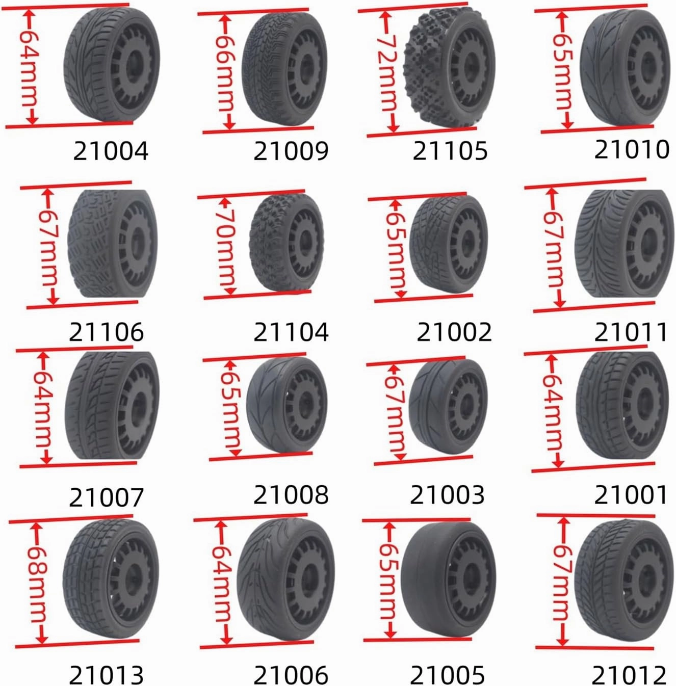 for HSP for HPI for Kyosho for Sakura for Tamiya for Yokomo 4pcs 1/10 Soft Rubber Tire Touring Car Tire 1/10 for Rally Tire Rc Car Tires(21004)