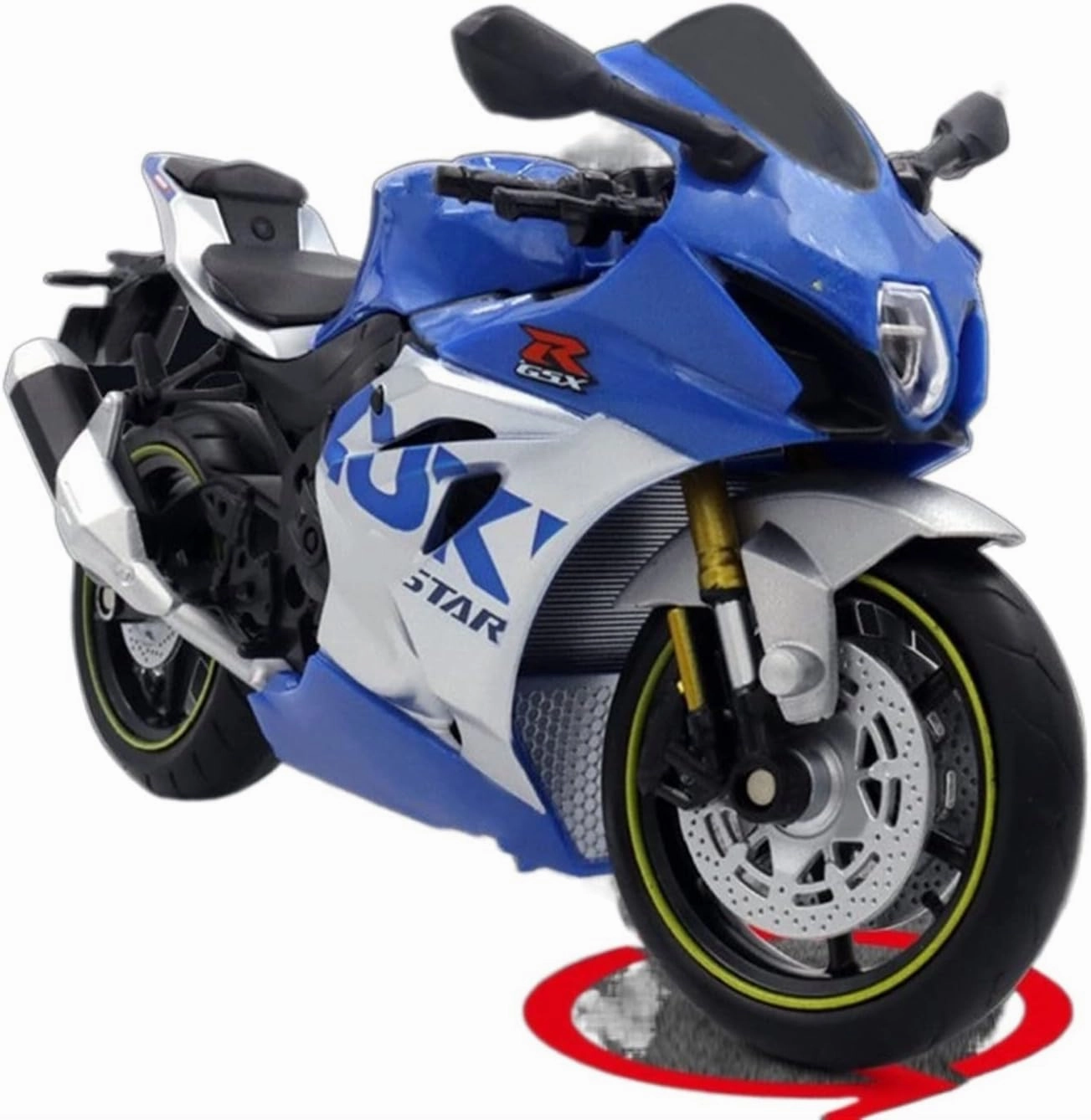 for Kawasaki Ninja Kids Alloy Scooter 1:14 Scale Sports Bike Figurine Die Casting Toy Motorcycle Racing Replica Collection Car Model Gift (Color : Blue)