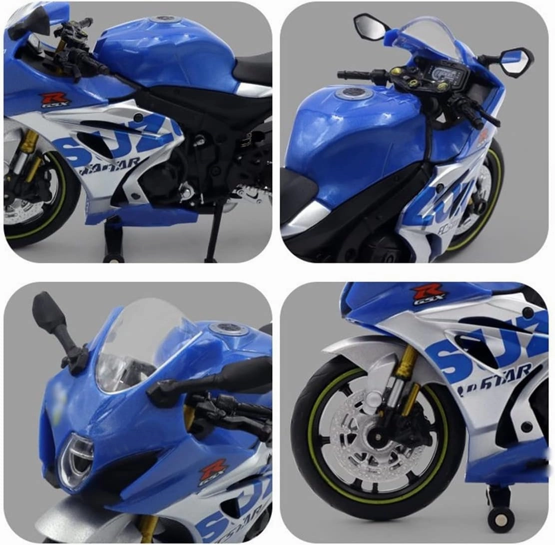 for Kawasaki Ninja Kids Alloy Scooter 1:14 Scale Sports Bike Figurine Die Casting Toy Motorcycle Racing Replica Collection Car Model Gift (Color : Blue)