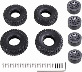 for MN D90 98 99S 78 82 99sV2 for WPL C14 C24 C34 1/2 1/16 Clip Type Tire Soft Tire Skin Rc Car Upgrade Metal Parts Accessories RC Car Upgrade Part(Titanium)
