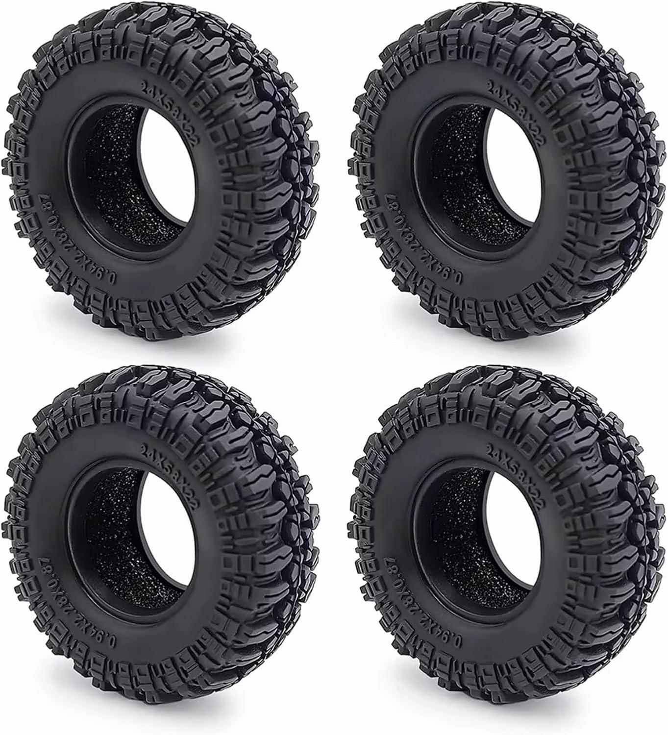 for TRX-4M 1/18 for Axial for SCX24 1/24 RC Crawler Car Upgrade Parts 4Pcs 1.0inch Soft Rubber Wheel Tires Rc Car Tires(C)