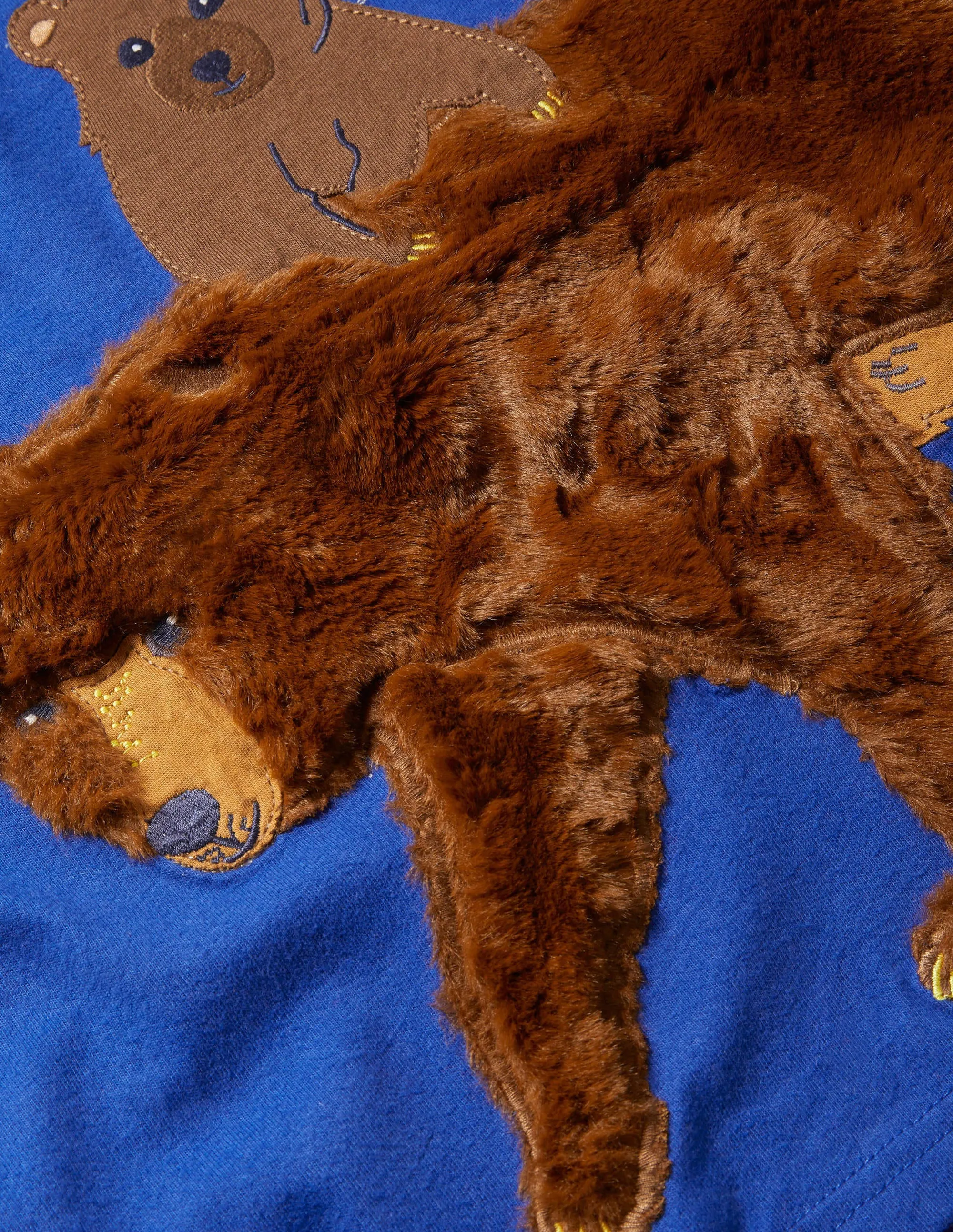 Forest Appliqué T-shirt-Brilliant Blue Bear