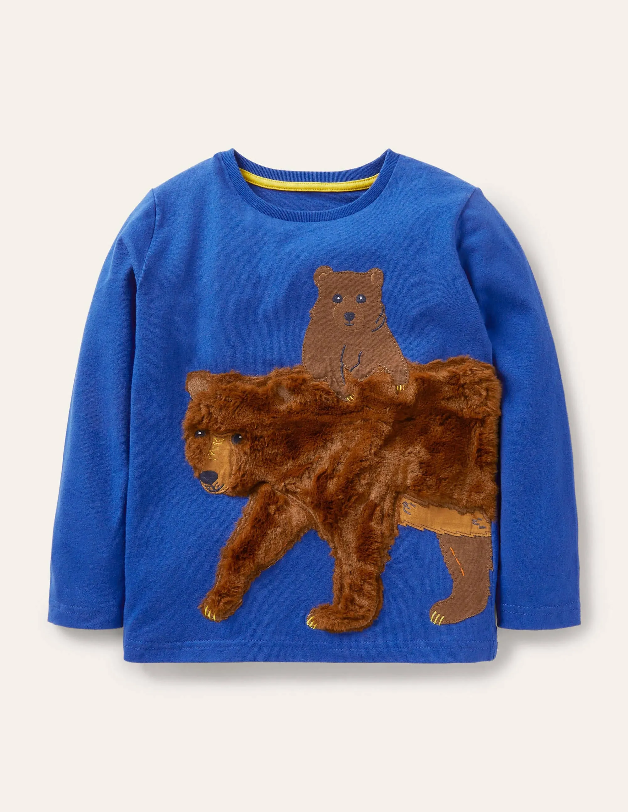Forest Appliqué T-shirt-Brilliant Blue Bear