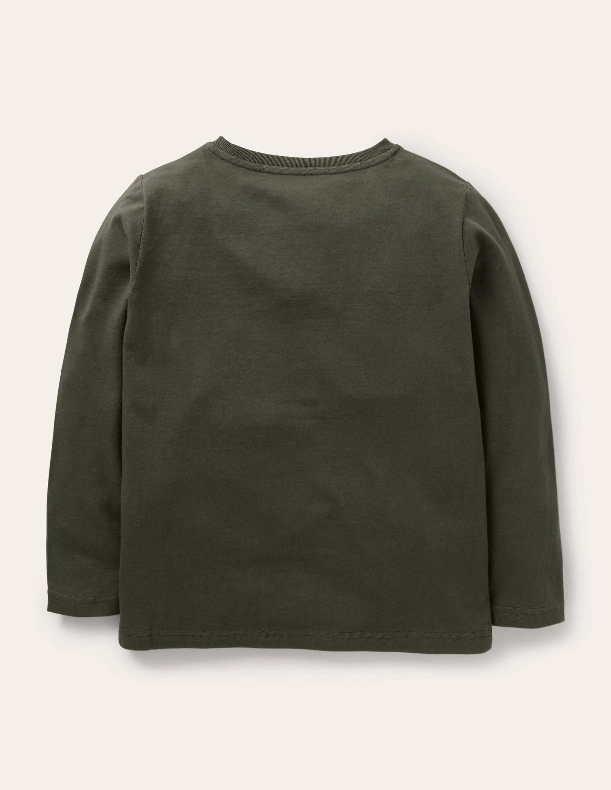 Forest Appliqué T-shirt-Khaki Green Owl