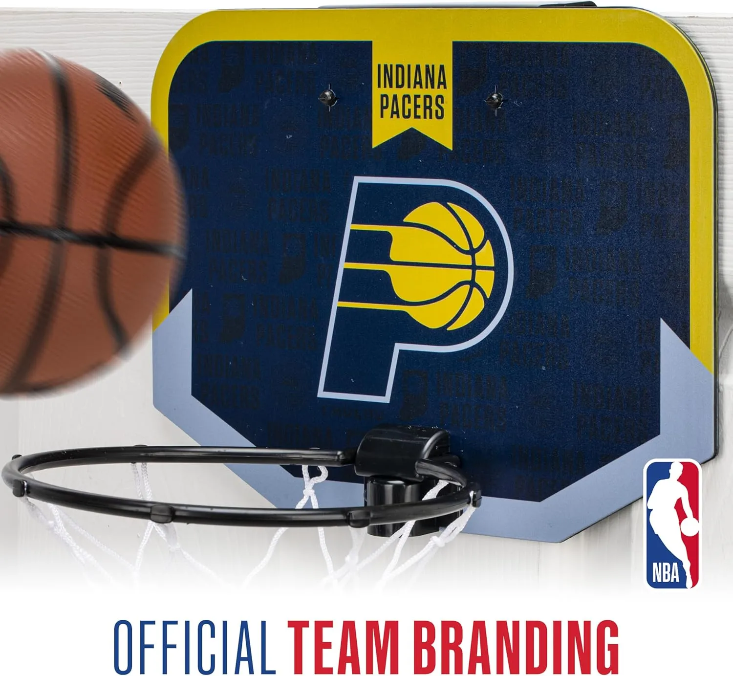 Franklin Sports NBA Team Over The Door Basketball Hoop - Kids Indoor Mini Basketball Hoop with Basketball - NBA Fan Shop Mini Hoop for Bedroom & Office