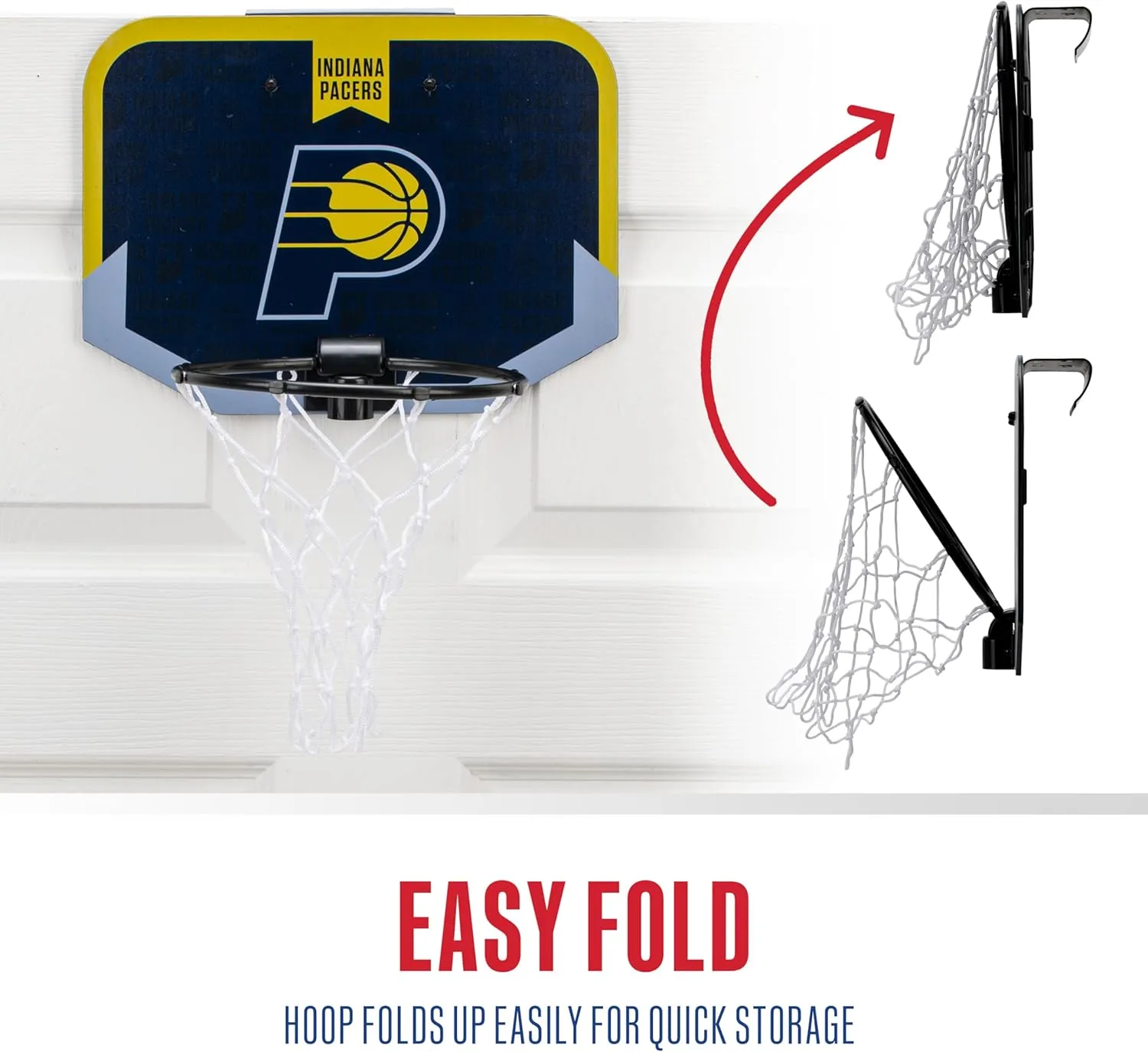 Franklin Sports NBA Team Over The Door Basketball Hoop - Kids Indoor Mini Basketball Hoop with Basketball - NBA Fan Shop Mini Hoop for Bedroom & Office