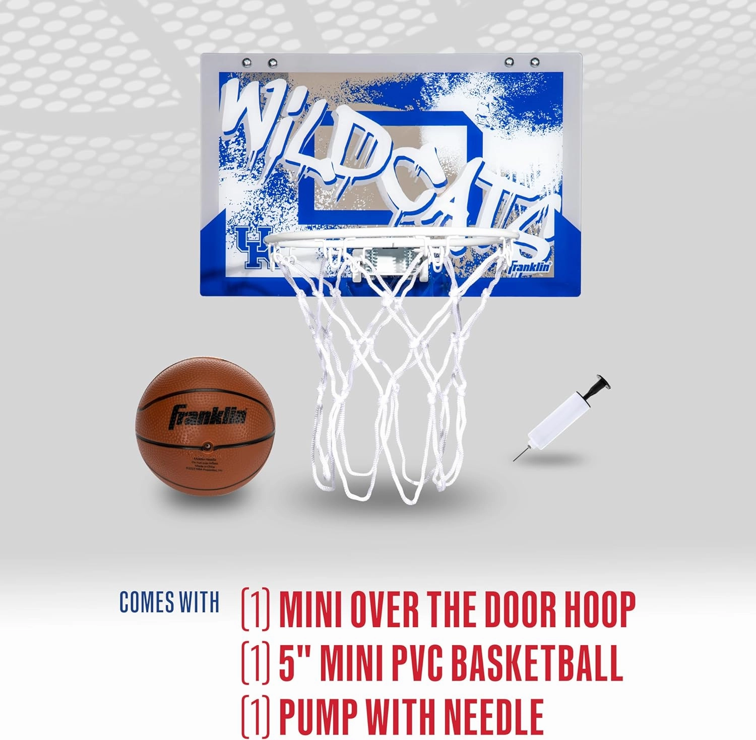 Franklin Sports NCAA Over The Door Basketball Hoop - Kids Indoor Basketball Hoop with Basketball - NCAA Fan Shop Mini Hoop for Bedroom   Office - Over The Door Mini Hoop