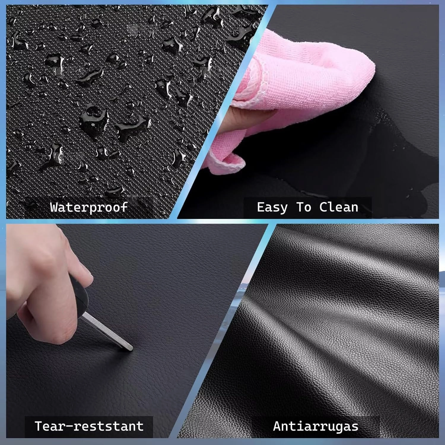 Full Car Seat Covers Leather Car Seat Covers Fit for Nissan Sentra 2008-2025 Waterproof and Anti Staining Auto Protector 2 Rows 5 Seats(Black)