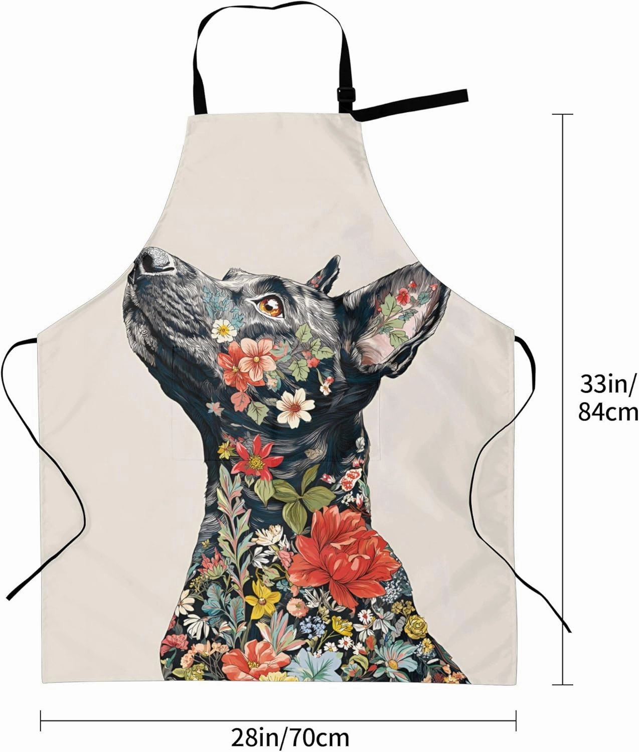 Funny Animal Apron with 2 Pockets Waterproof for Men Women Kitchen Garden Decor