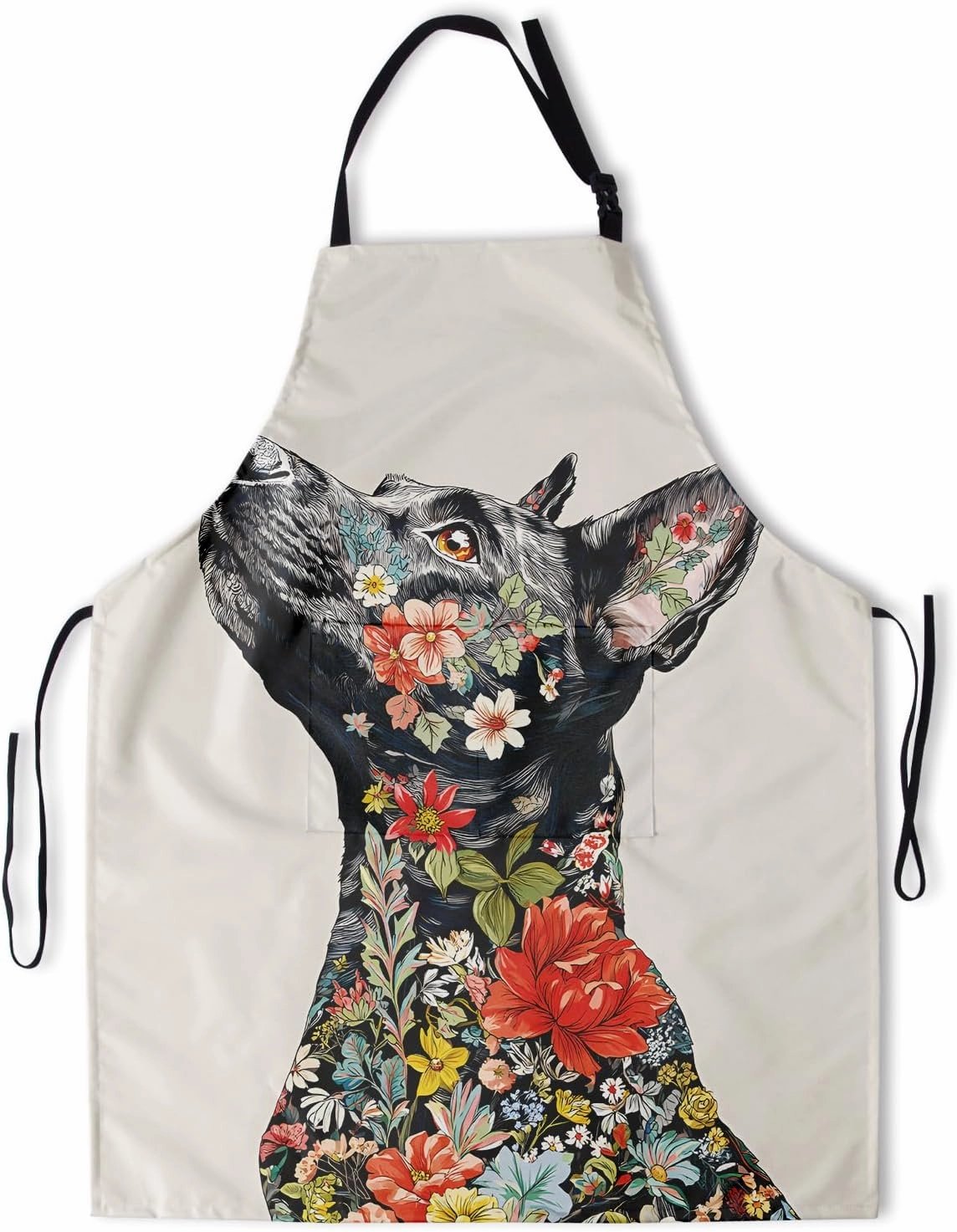 Funny Animal Apron with 2 Pockets Waterproof for Men Women Kitchen Garden Decor