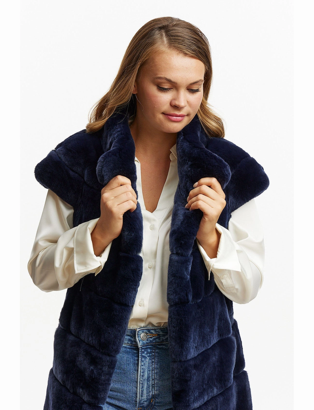 Fur Gilet - navy