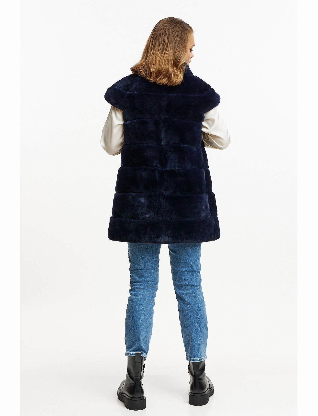 Fur Gilet - navy
