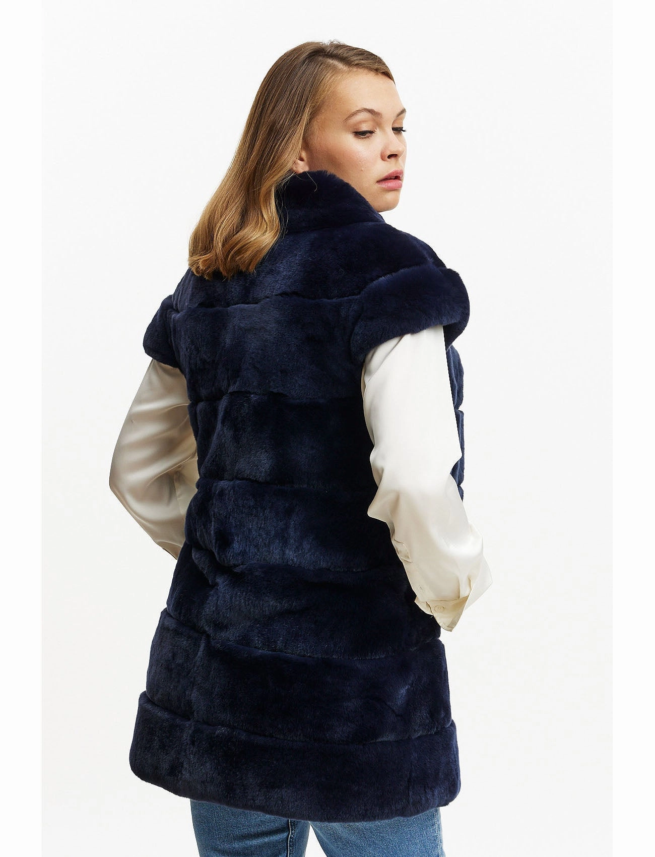 Fur Gilet - navy