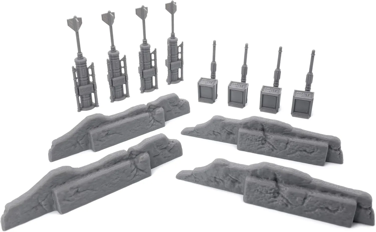 Galactic Legion Desert Planet Walls & Machinery - Miniature Terrain Set - 28mm Scale Scenery - Tabletop Wargaming Minis - Dungeon Accessories - RPG Fantasy Dragon Game Models - Figures for Battle Grid