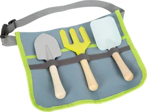 Gardening Toolbelt by Small Foot – 4 Piece Kids Set Includes Adjustable Belt, Shovel, Rake & Spade – Sturdy Metal Heads and Wooden Handles - Develops Motor Skills & Creative Play – Ages 3  Years
