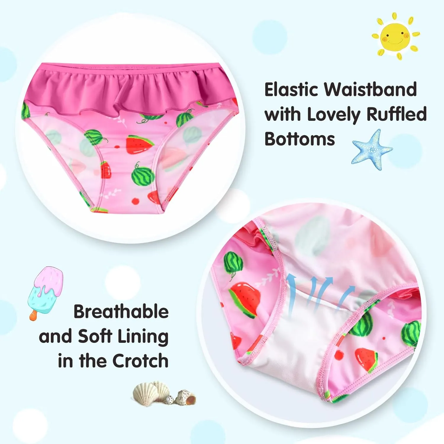 Girls Rash Guard Swimsuit Long Sleeve Tankini Sets Two Pieces Bathing Suit Swimwear UPF 50  Sun Protection
