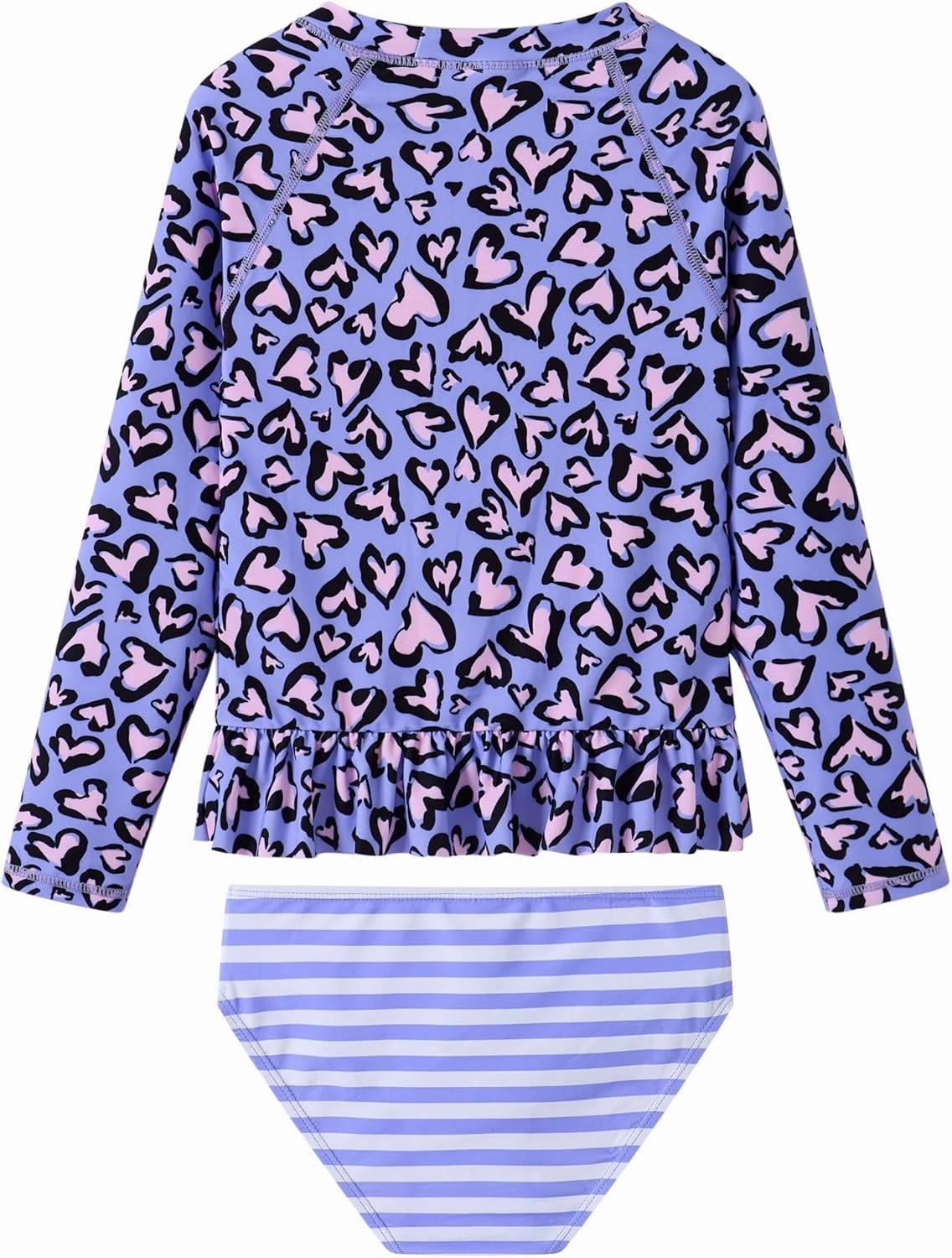 Girls Rash Guard 2-Piece Swimsuit Set Long Sleeve Bathing Suits with UPF 50  Sun Protection