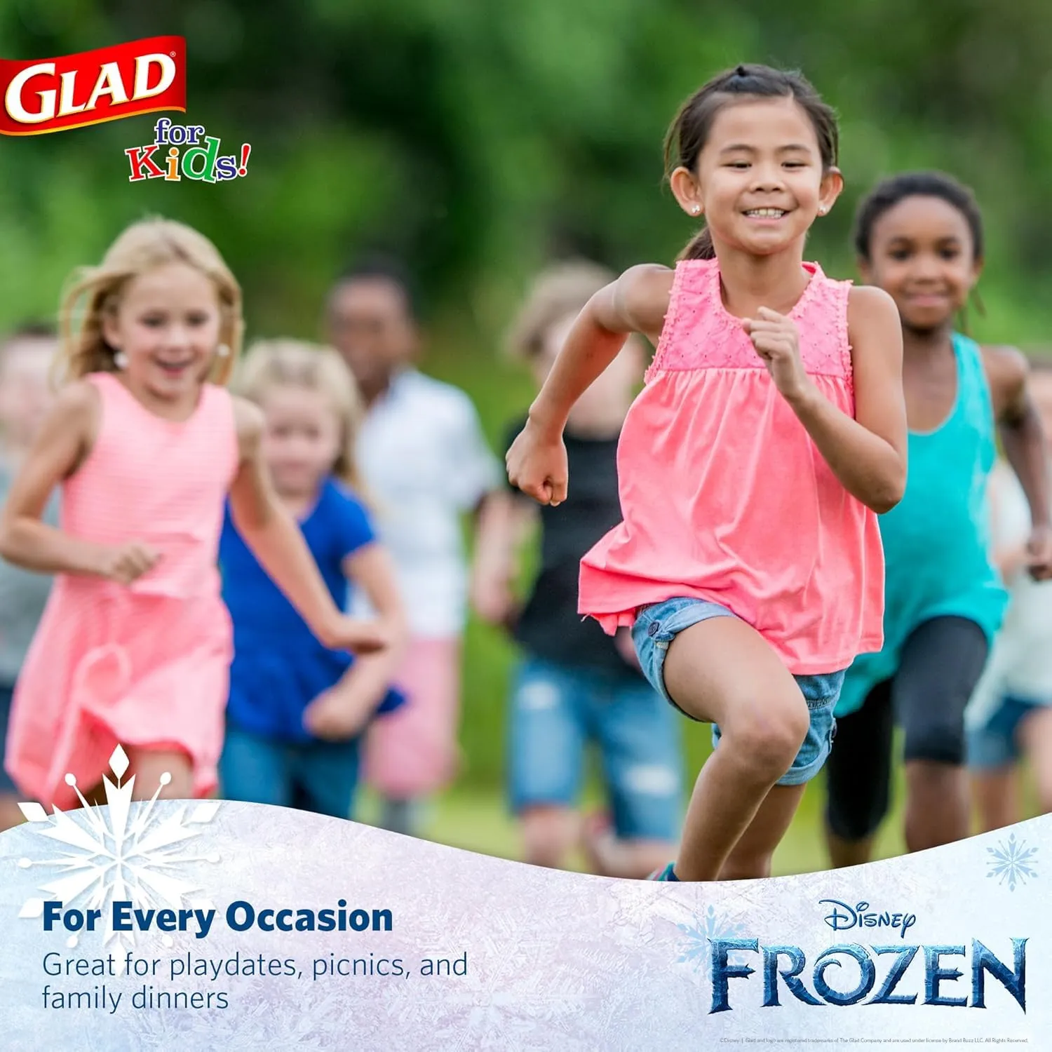 Glad for Kids Disney Frozen 8.5” Paper Plates - Snack Plate - Anna and Elsa Pattern for Everyday Use, 8.5 Inch, 40 Count - 2 Pack