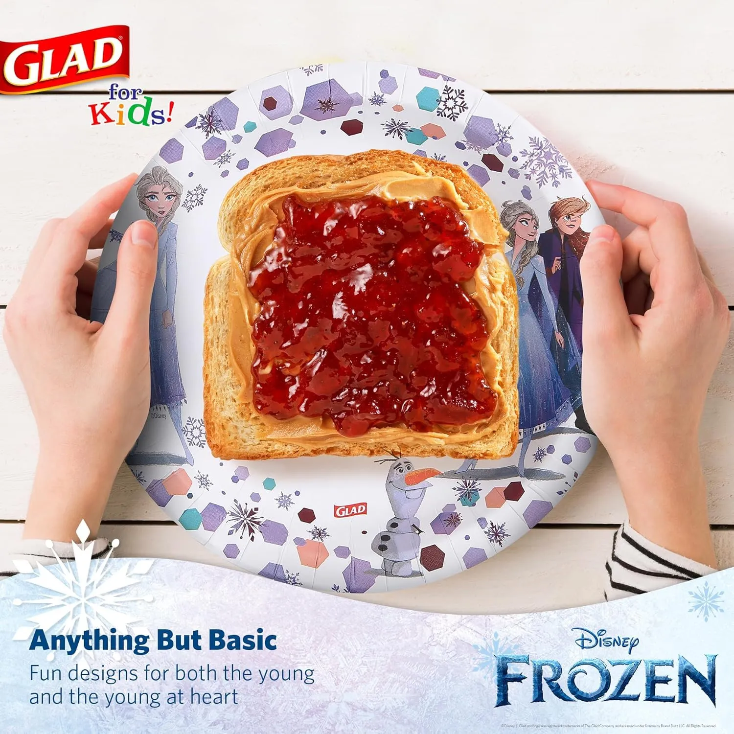 Glad for Kids Disney Frozen 8.5” Paper Plates - Snack Plate - Anna and Elsa Pattern for Everyday Use, 8.5 Inch, 40 Count - 2 Pack