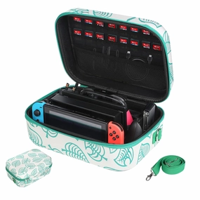 Glamgen Carrying Storage Case for Nintendo Switch,Hard Shell Travel Cases Fits Complete Switch System Console,Switchs Dock,Pro Controller,AC Adapter Cable,Animal Crossing Pattern