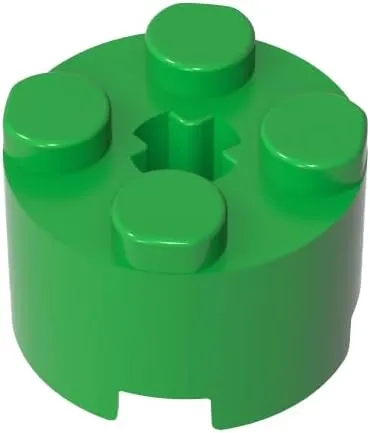 Gobricks GDS-607 2x2 Cylindrical Tiles Compatible with 6143 3941 All Major Brick Brands Toys Building Blocks Technical Parts Assembles DIY (37 Bright Green(043),800)