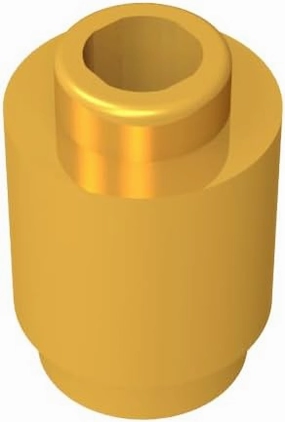 Gobricks GDS-605 Building Block(No. 3062 30068 35390) Round Brick 1X1-1x1 Cylindrical Tiles (Bright Gold(037),1000)