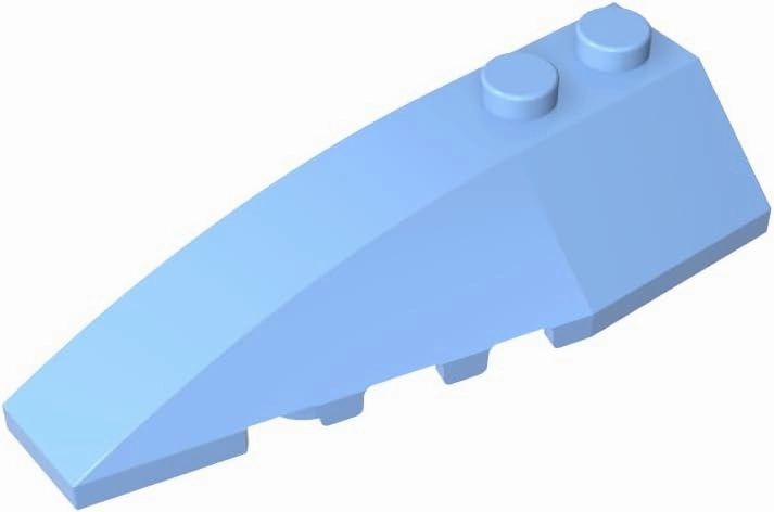 Gobricks GDS-744 LEFT SHELL 2X6 W/BOW/ANGLE-6x2 Wedge (left) compatible with 41748 All Major Brick Brands Toys ,Building Blocks ,Technical Parts ,Assembles (200 PCS,212 Bright Light Blue(053))
