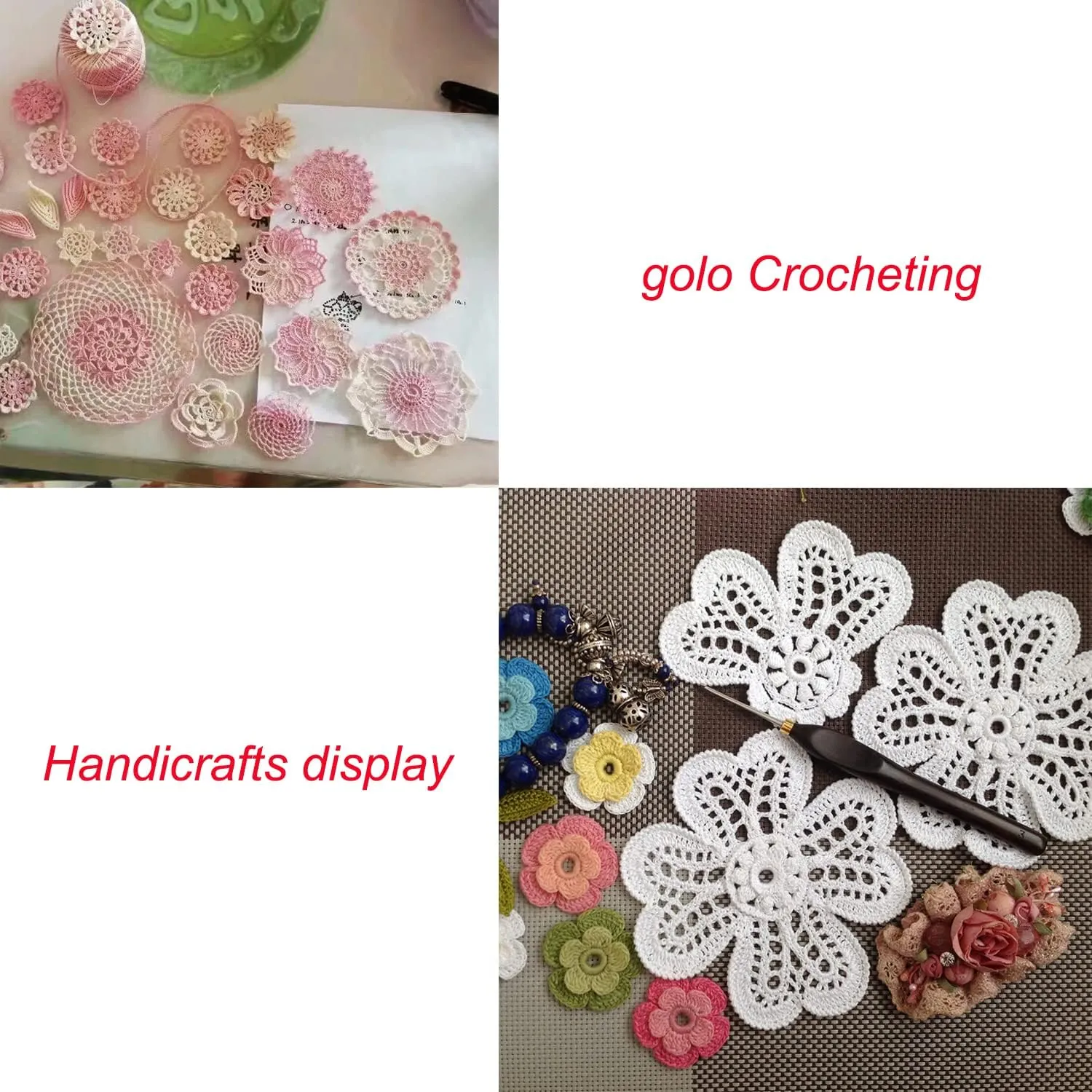golo 3 Balls Crochet Thread Size 10 Crochet Yarn for Hand Knitting