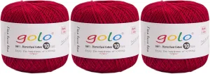 golo 3 Balls Crochet Thread Size 10 Crochet Yarn for Hand Knitting