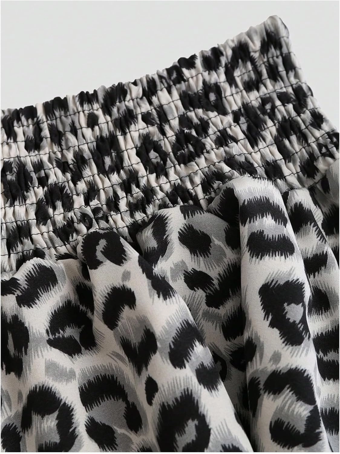 GORGLITTER Women's Summer Y2k Skirt Sets 2 Piece Outfits Leopard Crop Tube Tops Cheetah Print Ruffle Layered Mini Skirts Set