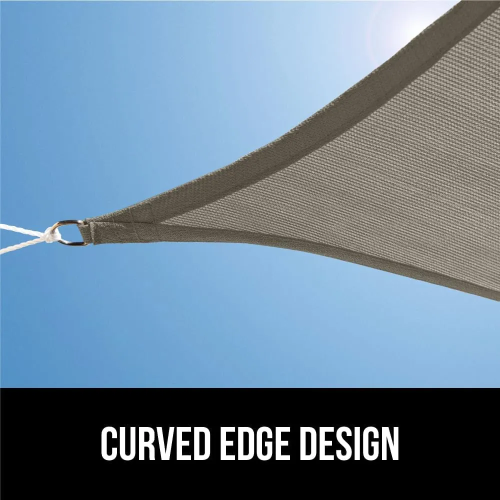 GORILLA GRIP Heavy Duty Sun Shade, UV Protection Fade Tear and Rust Resistant Rectangle Sunshade Canopy, Curved Edges Blocks Sunlight, Breathable Sail, Outdoor Patio, Lawn Garden, 6x10 FT Gray