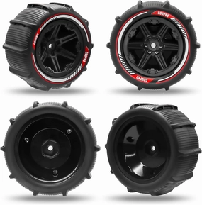 GOUPRC 12mm Hex RC Wheel Paddle Tires, 3.37 * 2.11 Inches 4PCS Off-Road Desert Beach Snow Sand Tires Kit Accessories for 1/14 1/16 RC Car Crawler Buggy Monster Truck