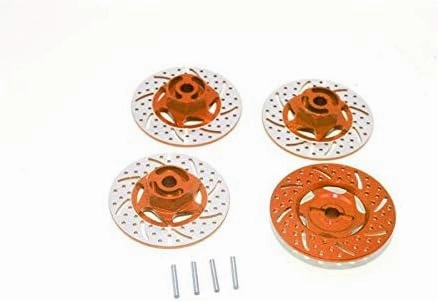 GPM For Traxxas 1/16 Mini E-Revo Upgrade Parts Aluminum Brake Disk Hex Adaptors - 4Pc Set Orange