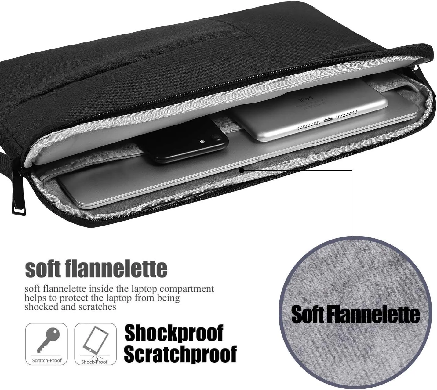Graphics Drawing Tablet Carry Case with Artist Glove Compatible for Wacom Intuos Pro PTH660 Medium Case Huion H1060P, H950P, HS610, Xp-Pen Deco 01 V2, Ugee M708 and VEIKK A30 (Black)
