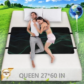 Grounding Mat,Soft Leather Grounding Pad for Sleep,Multi-Scenario Grounding,Grounding Mat for Bed,Desk,Floor.Earthing mat,Grounding Well,Earthing Mat for Sleep,Energy (Large Queen 27 x 60 in)