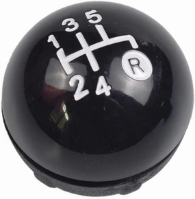 Hacreyatu 5 Speed Gear Shift Knob Sitck Head Leather Gloss Black Cap Replacement，Compatible with Fiat 500 500C 2007-2018 (5 Speed Bright Black)