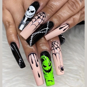 Halloween coffin green monsters